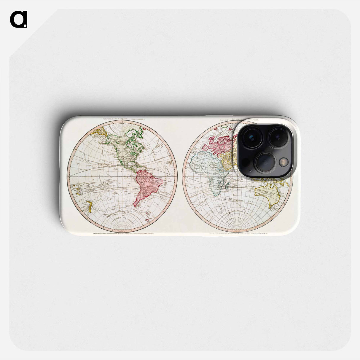 New World, or, Western Hemisphere; Old World, or Eastern Hemisphere - アンティーク地図 Phone Case.