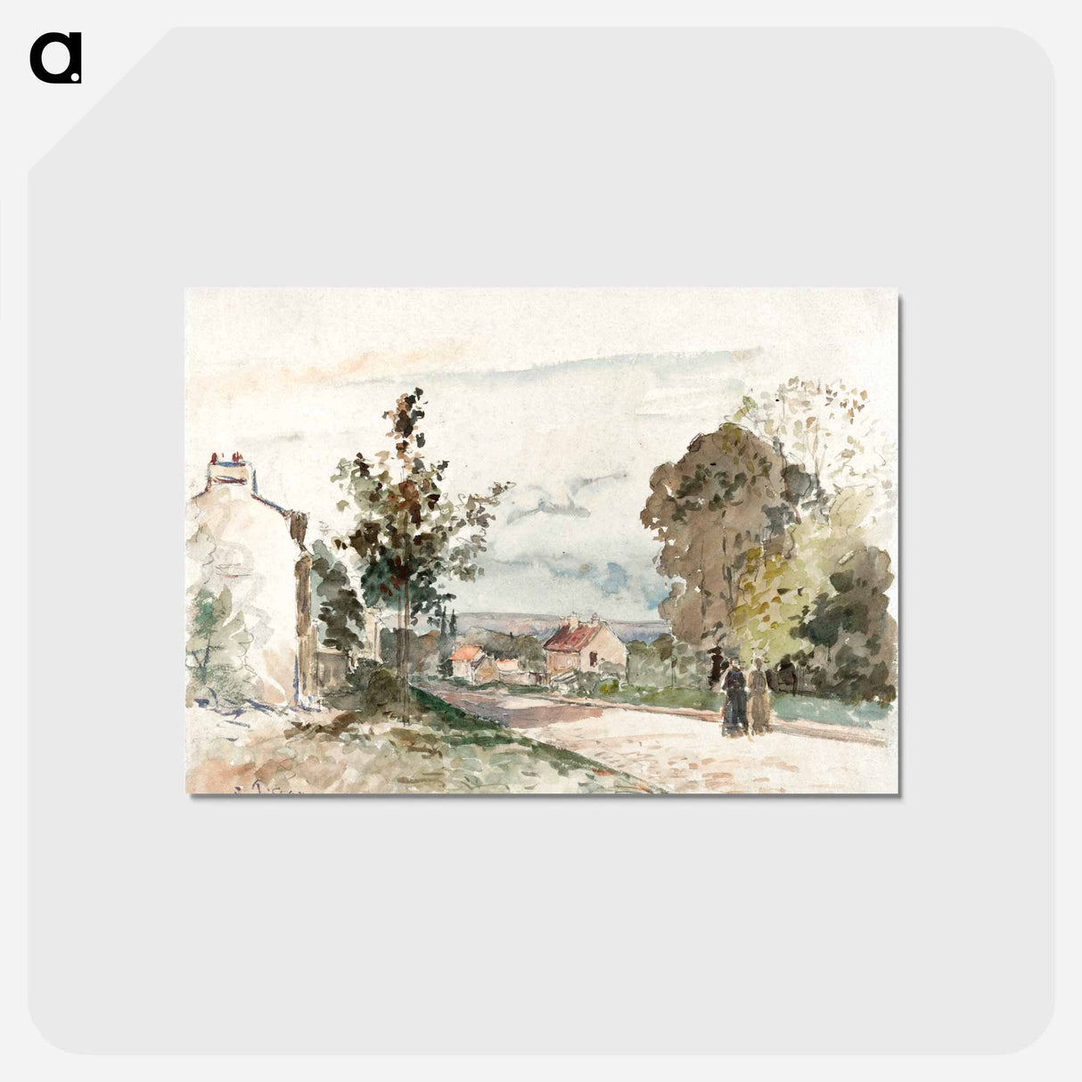 アートポストカード-The Road from Versailles to Louveciennes - カミーユ ピサロ Postcard.