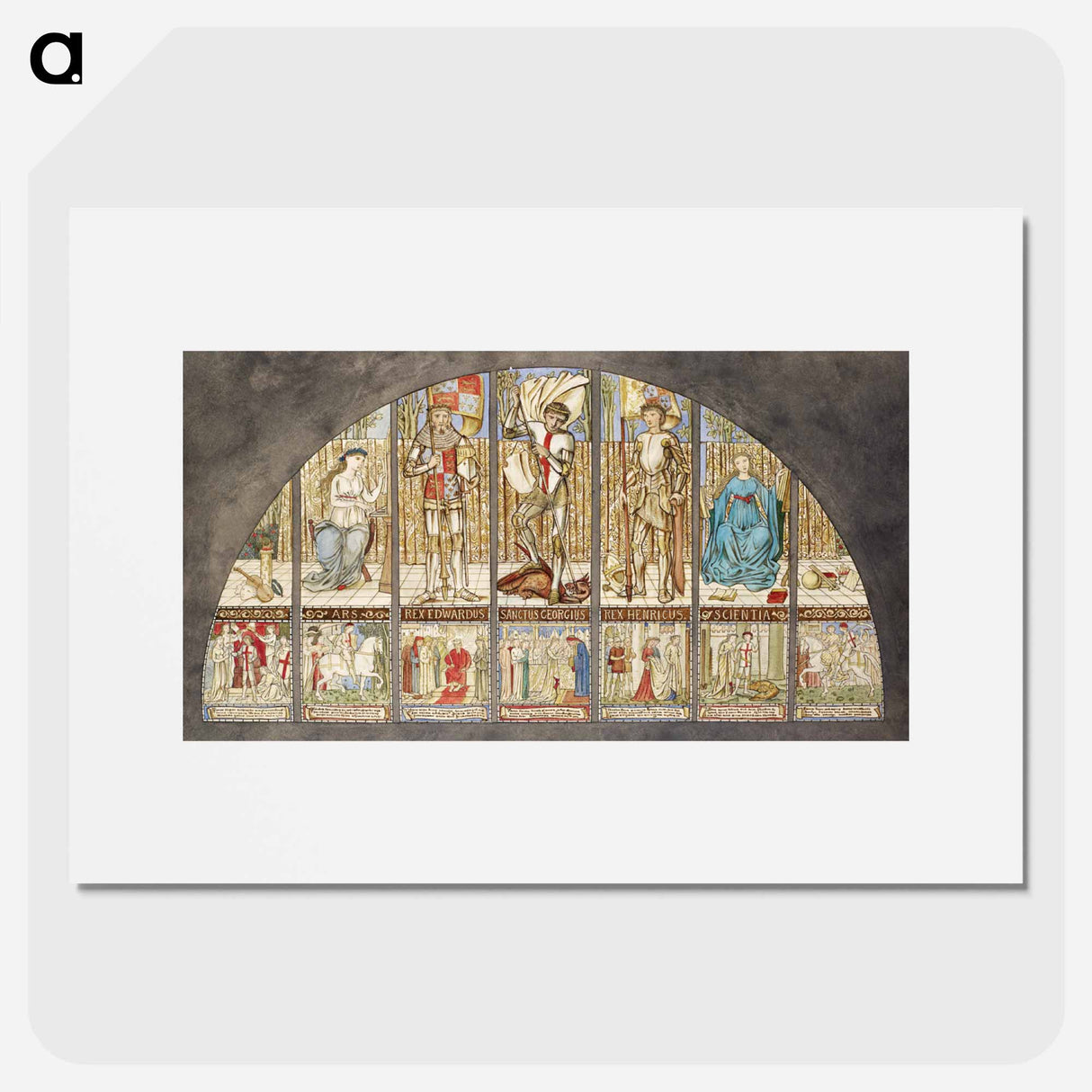 Wars of the Roses - Edward IV, Henry VI, St George with Allegory - エドワード バーン ジョーンズ Poster.