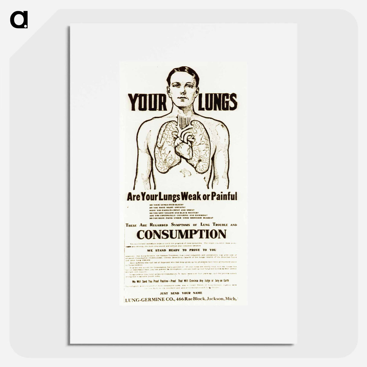 アートポスター-Anatomical Study with Advertising Text
- 国立医学図書館 Poster.