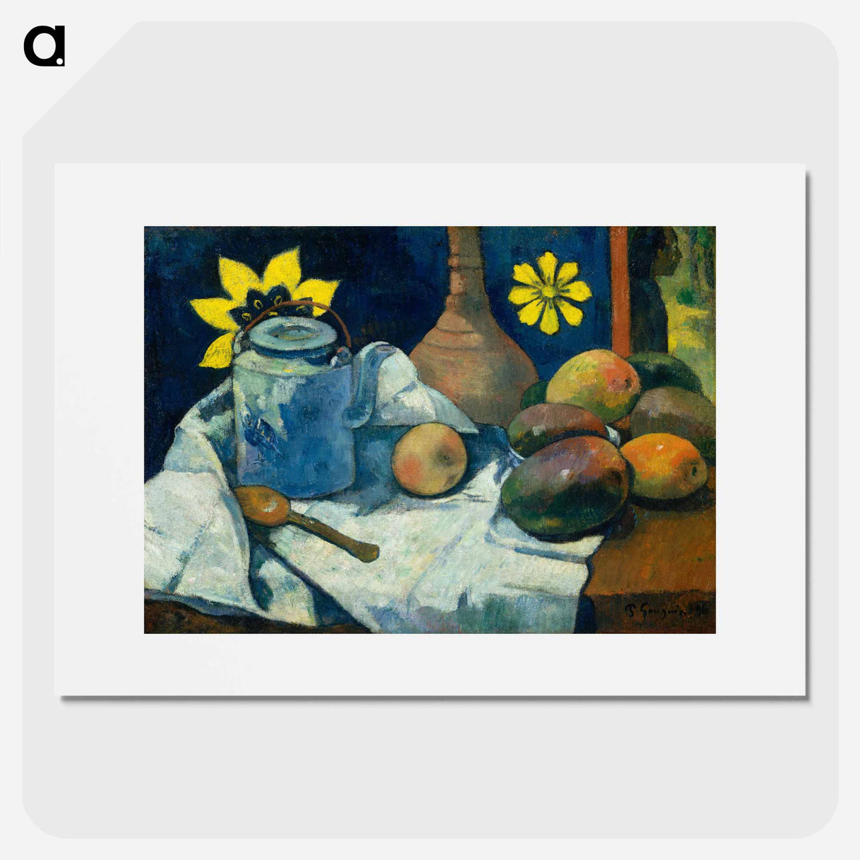 Still Life with Teapot and Fruit - ポール ゴーギャン Poster.