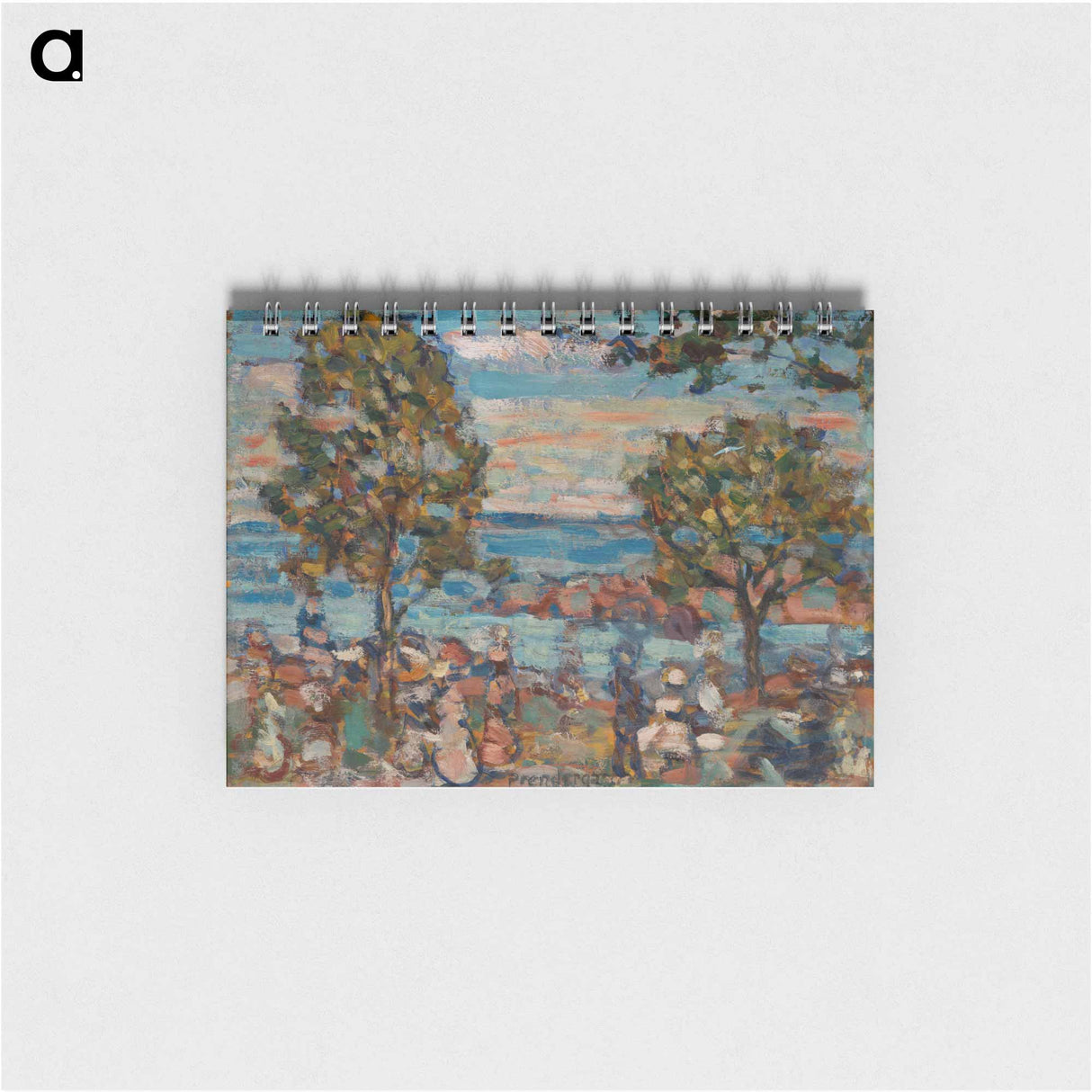 アートメモ帳-Beach Scene with Two Trees - ポール シニャック Memo.