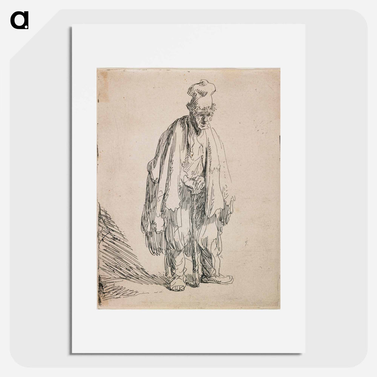 Standing Man by Rembrandt van Rijn - レンブラント ファン レイン Poster.