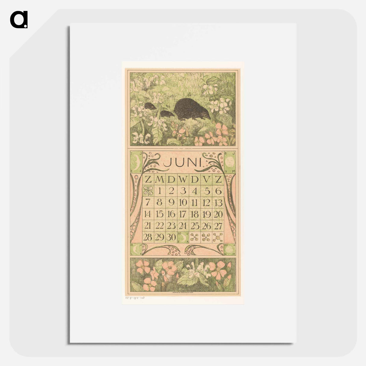 Calendar day with birds - Theo van Hoytema Poster.