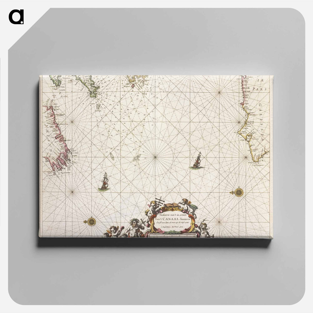 Paskaert van't in comen van't Canaal - アンティーク地図 Canvas.