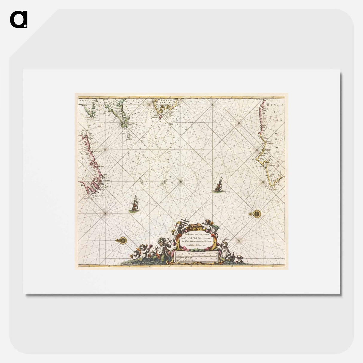 Paskaert van't in comen van't Canaal - アンティーク地図 Poster.