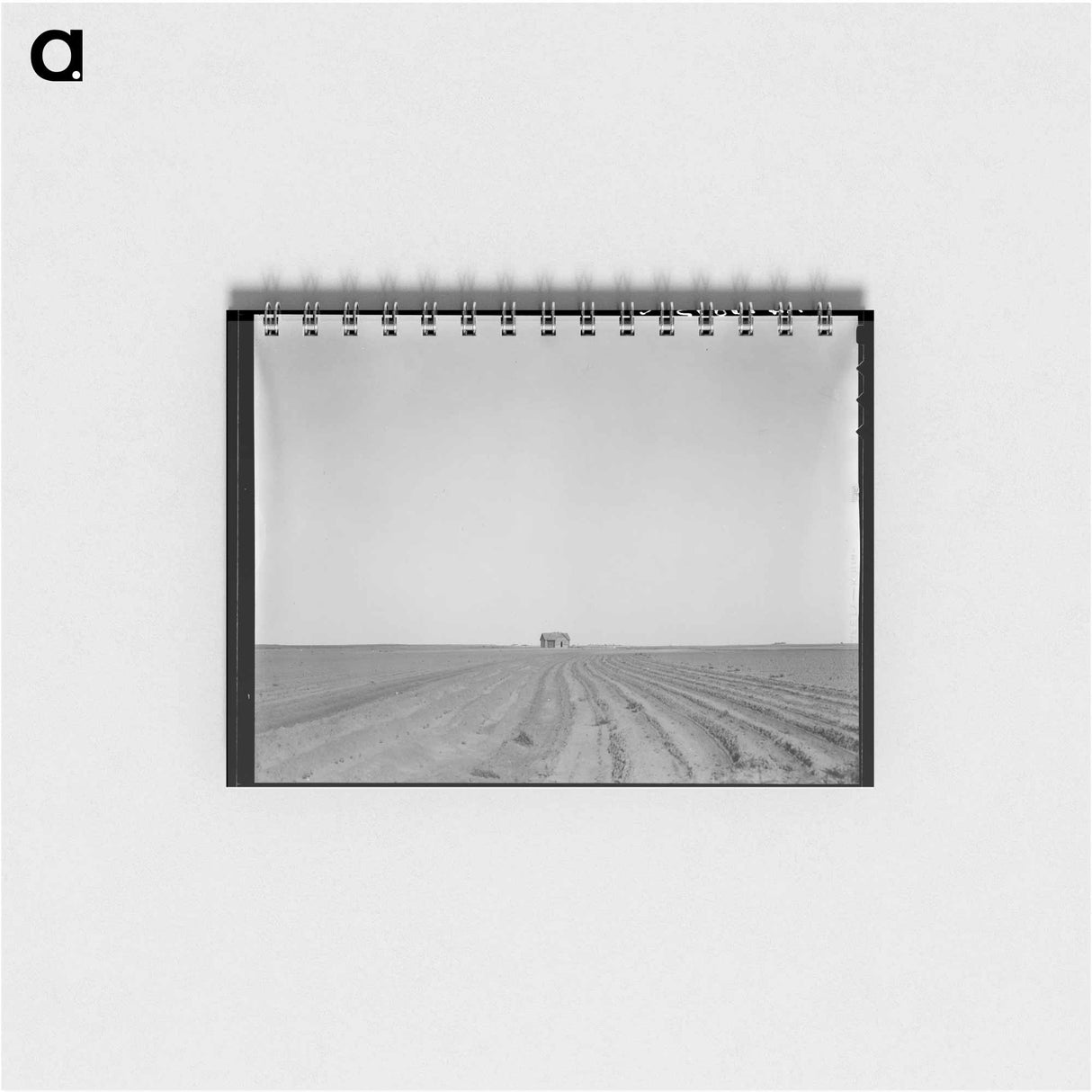 アートメモ帳-Abandoned tenant house, seen across tractored cotton fields. Childress County, Texas - ドロテア ラング Memo.