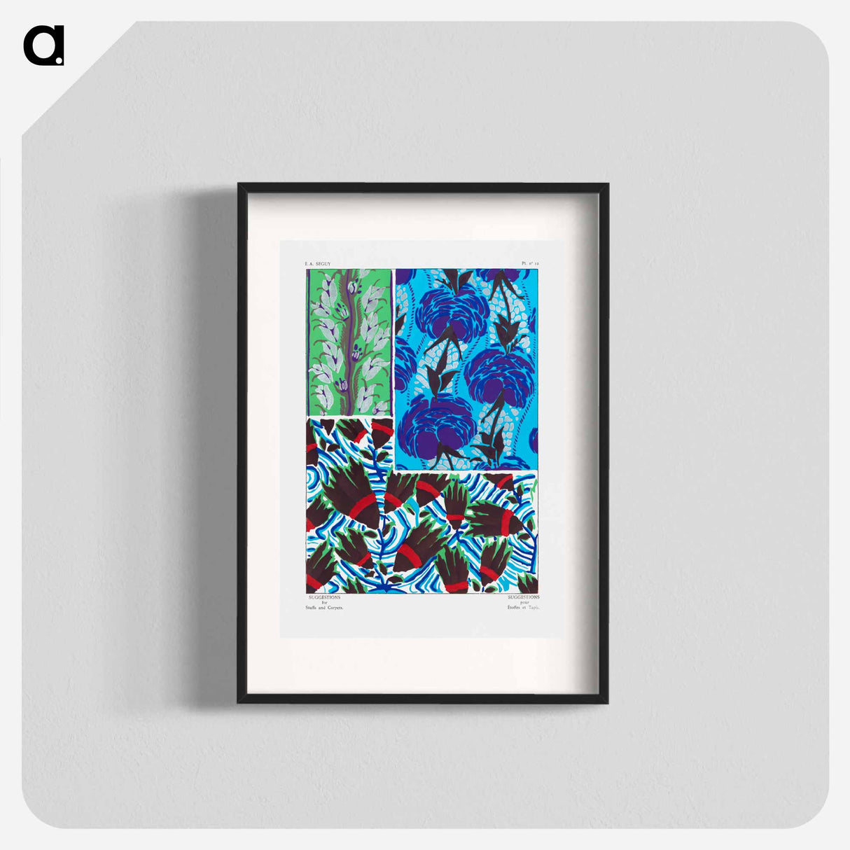 Suggestions pour étoffes et tapis: 60 motifs en couleur - E.A.セギー Poster.