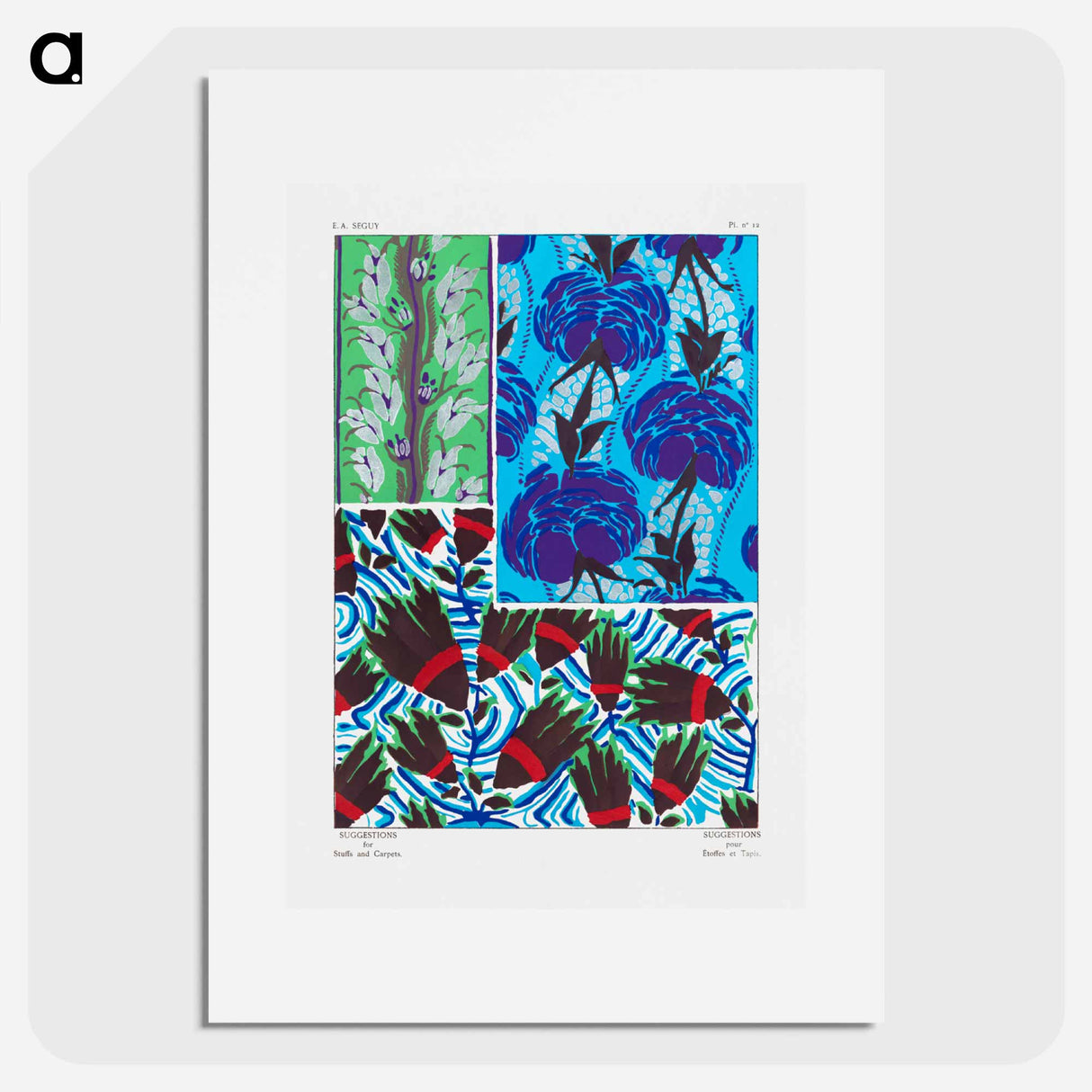 Suggestions pour étoffes et tapis: 60 motifs en couleur - E.A.セギー Poster.