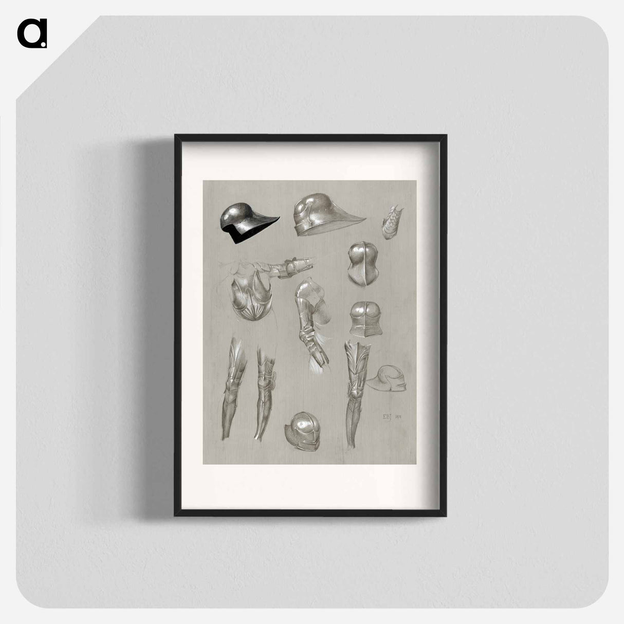 Studies of a Suit of Armor - エドワード バーン ジョーンズ Poster.