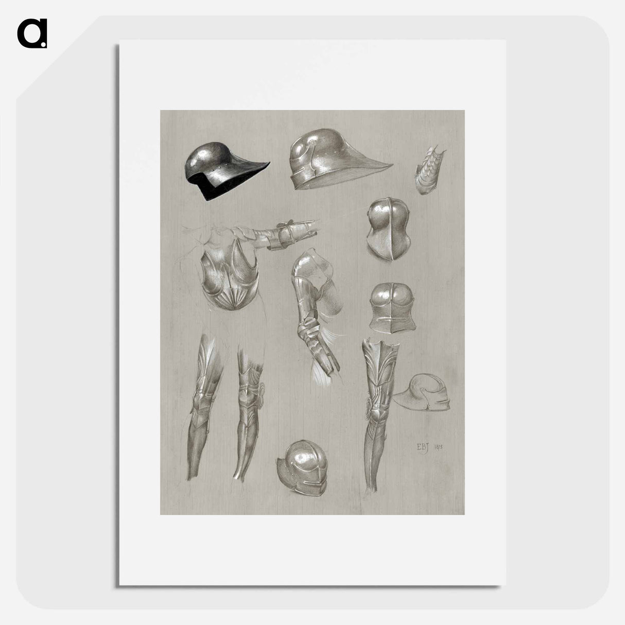 Studies of a Suit of Armor - エドワード バーン ジョーンズ Poster.