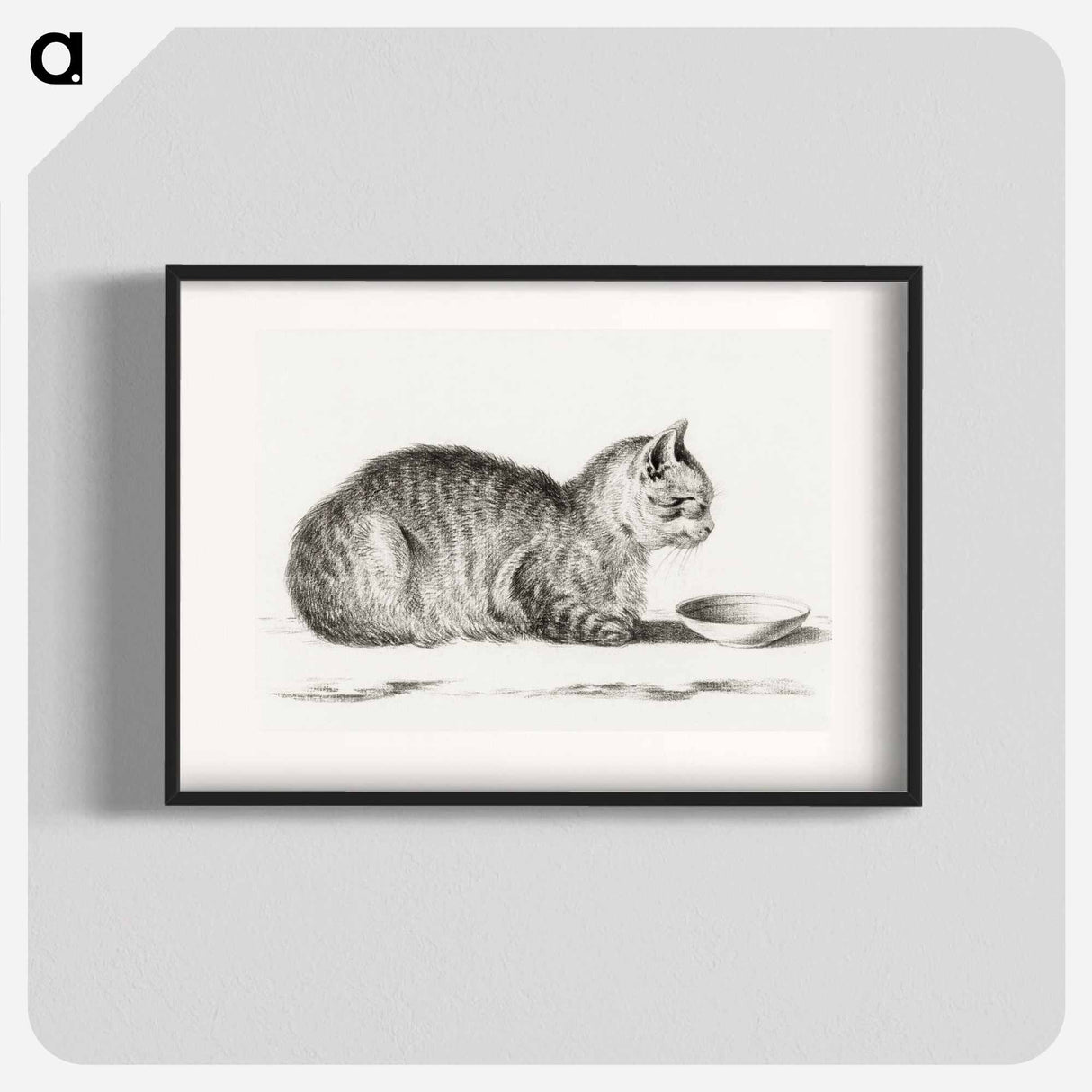 Lying cat for a dish - Jean Bernard Poster.