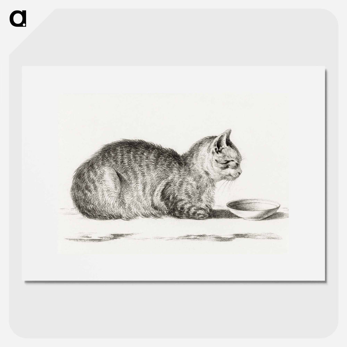 Lying cat for a dish - Jean Bernard Poster.