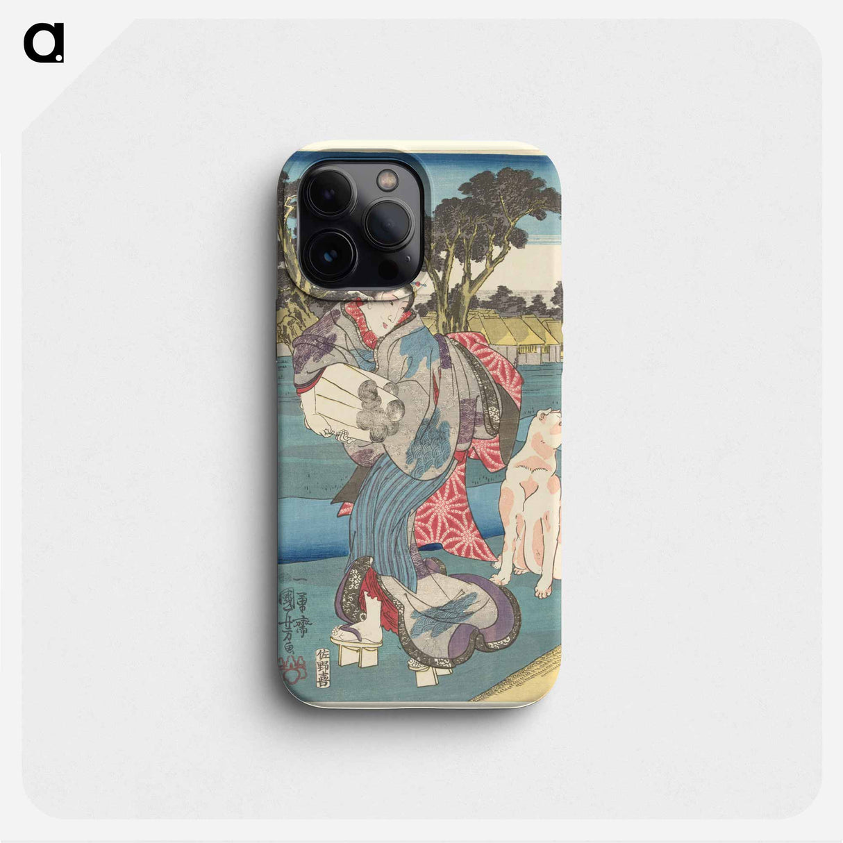 De Toi Tama rivier in de provincie Settsu - 歌川 国芳 Phone Case.