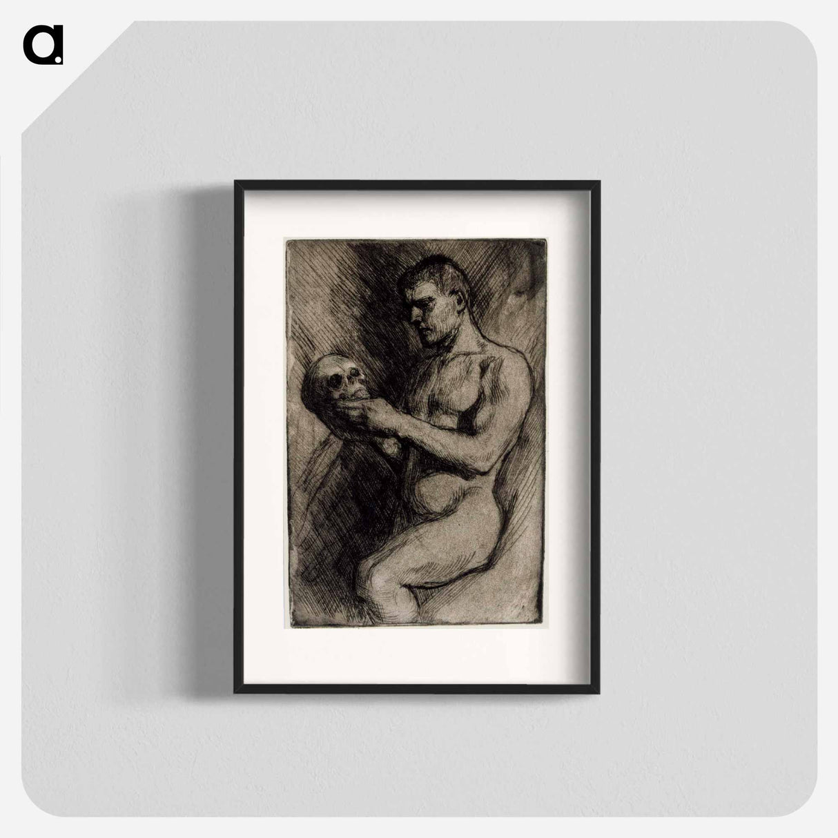 Alaston mies ja pääkallo - アルバート エーデルフェルト Poster.