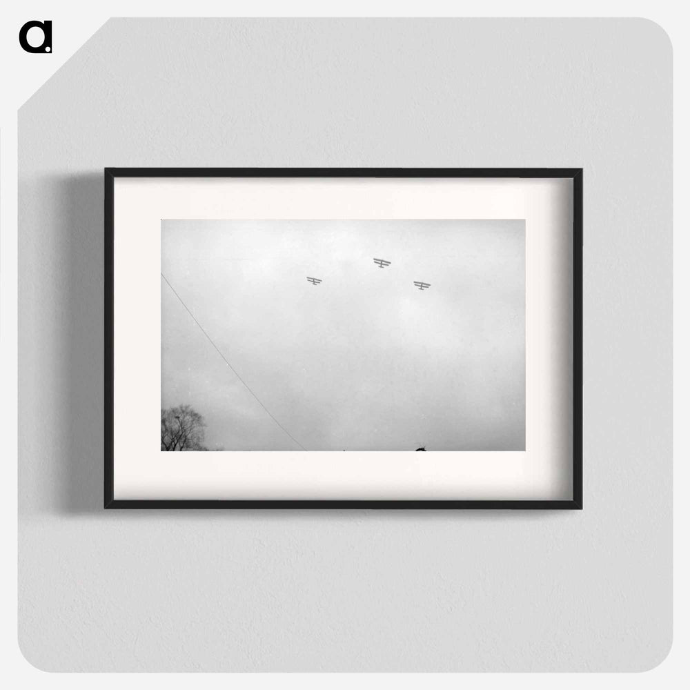 Airplanes in flight above Hendon, London - エリック リー ジョンソン Poster.