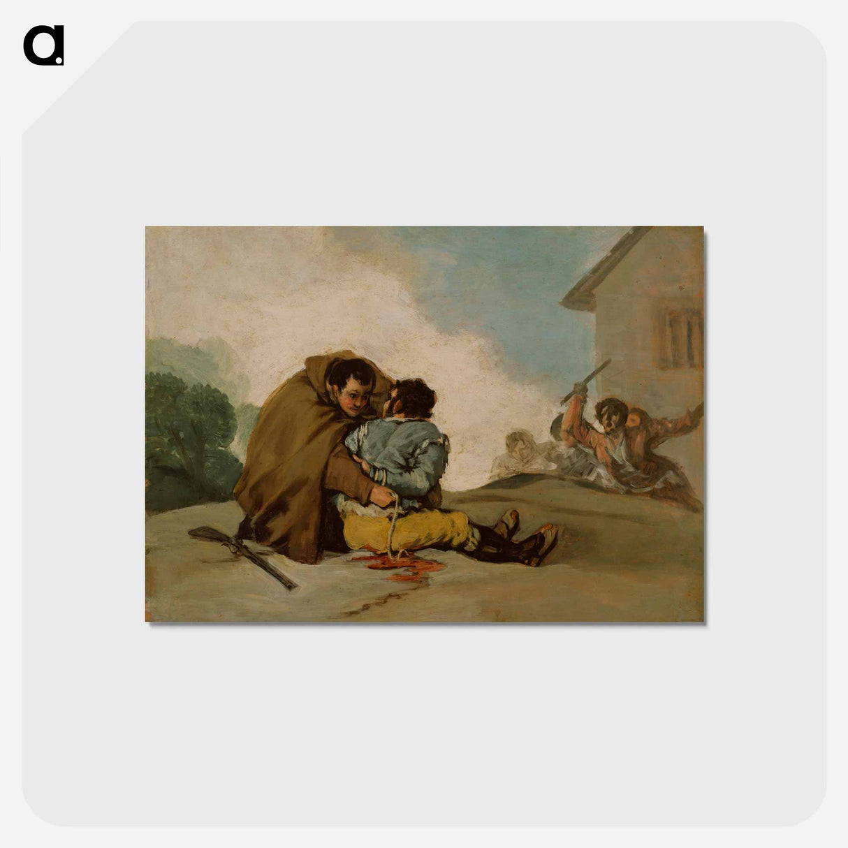 アートポストカード-Friar Pedro Binds El Maragato with a Rope - フランシスコ デ ゴヤ Postcard.