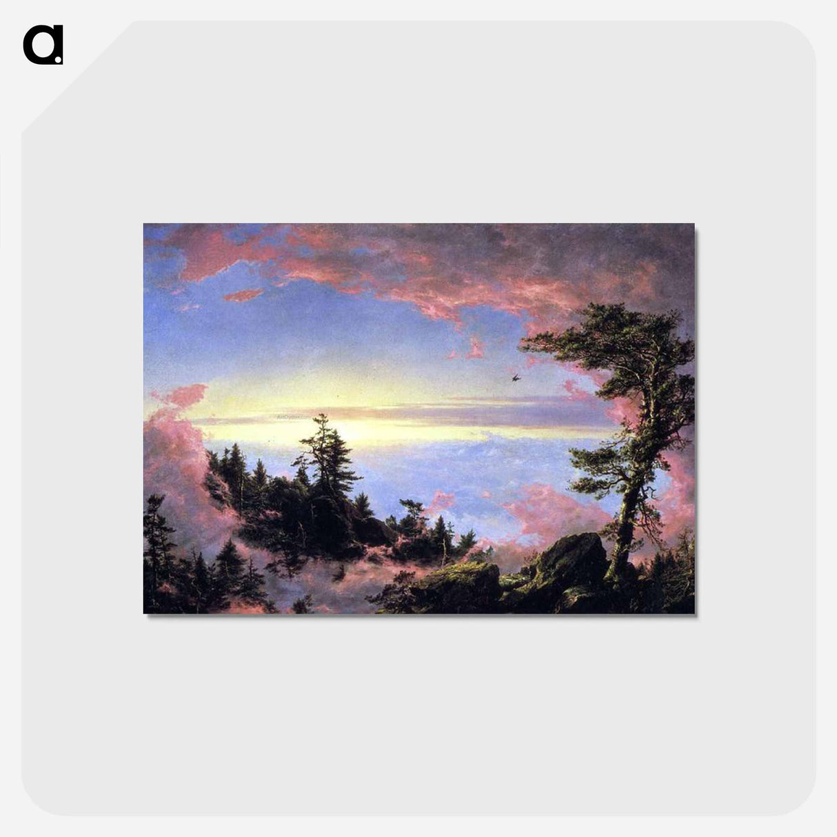 アートポストカード-Above the Clouds at Sunrise - フレデリック エドウィン チャーチ Postcard.