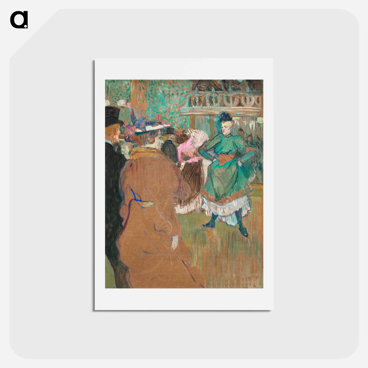 アートポストカード-Quadrille at the Moulin Rouge - アンリ ド トゥールーズ ロートレック Postcard.