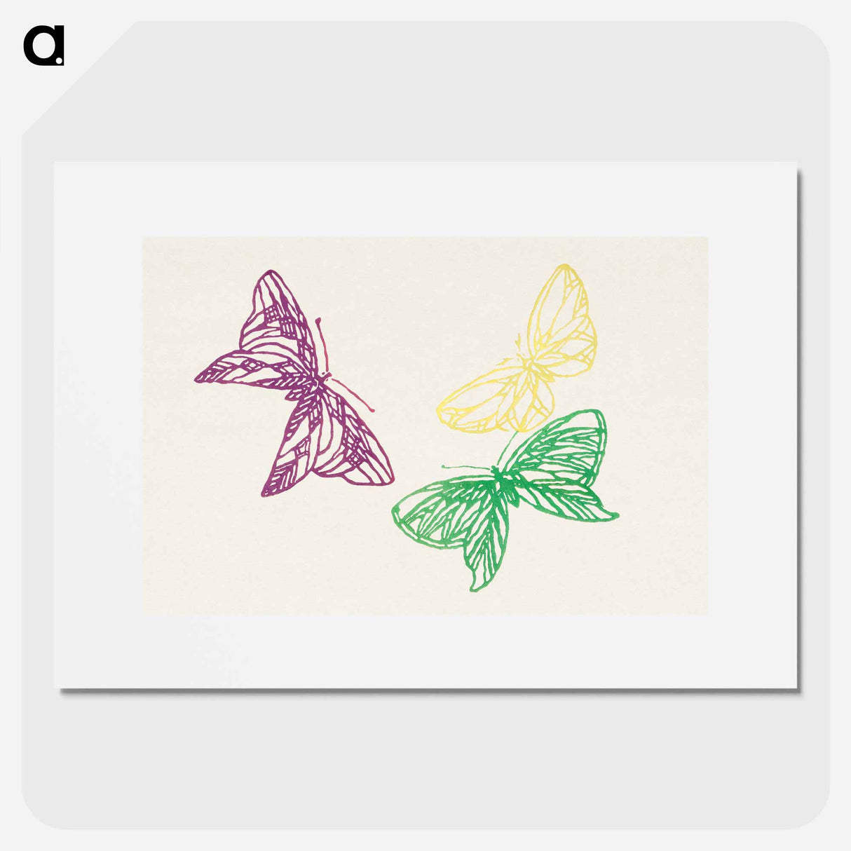 Japanese butterfly - 神坂 雪佳 Poster.