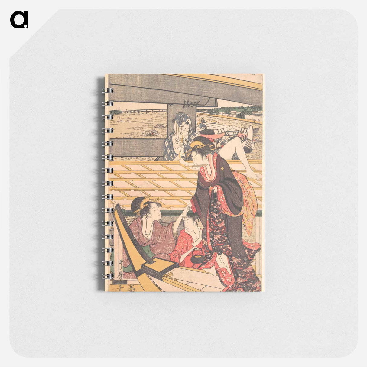 Pleasure Parties in Boats on the Sumida River under the Ryogoku Bridge - 喜多川 歌麿 Memo.