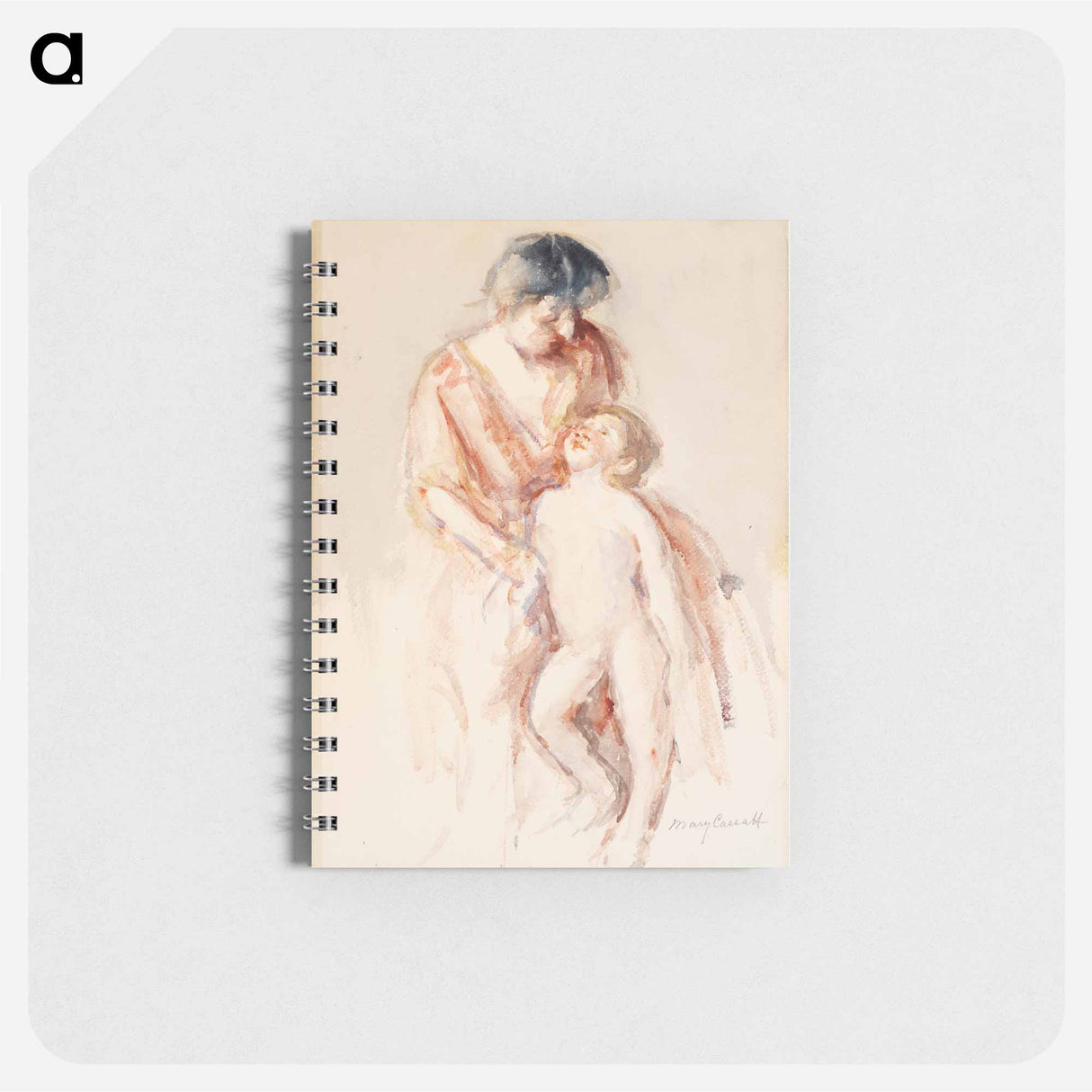 Woman with Nude Boy at Her Left - メアリー カサット Memo.