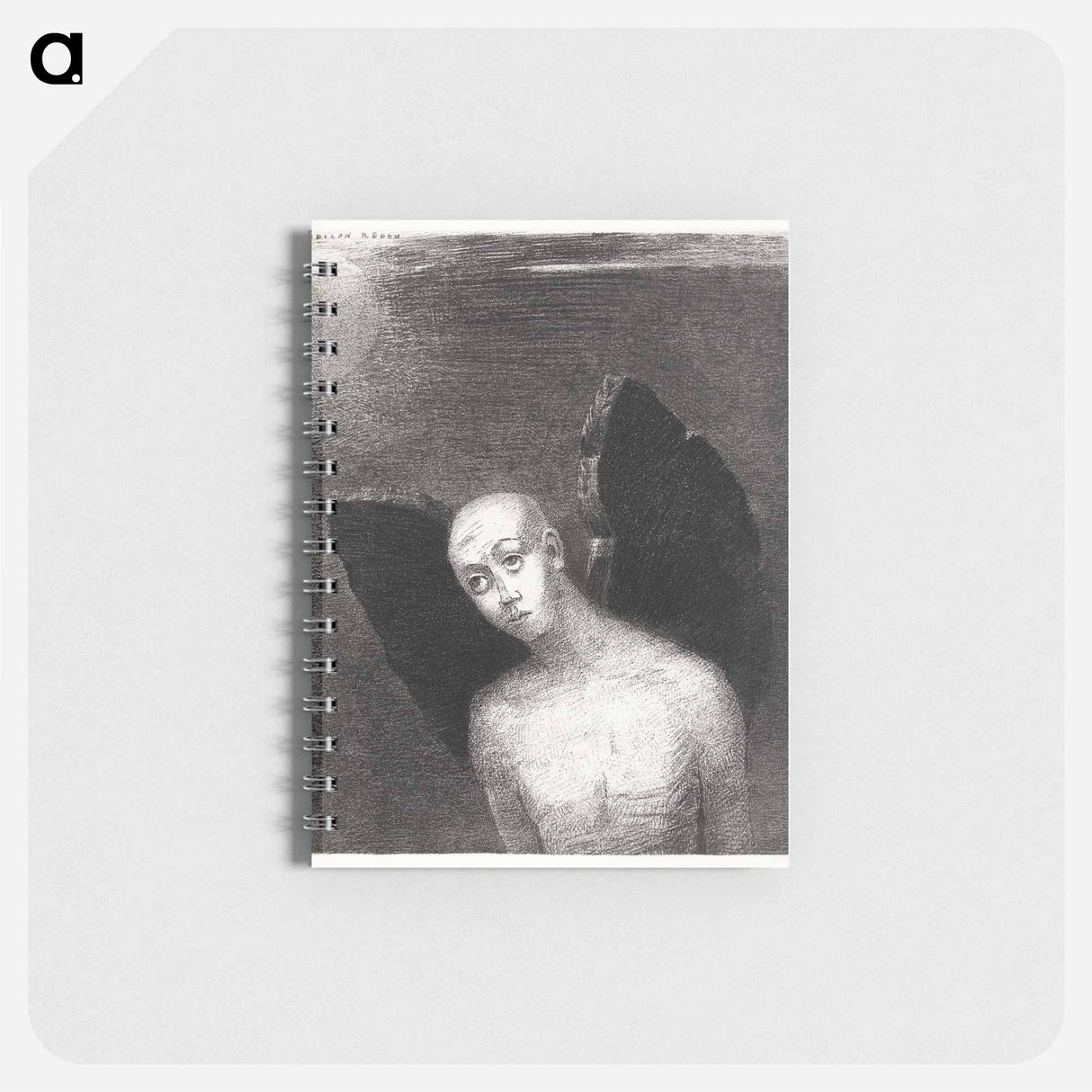 The Fallen Angel Spreads His Black Wings - オディロン ルドン Memo.