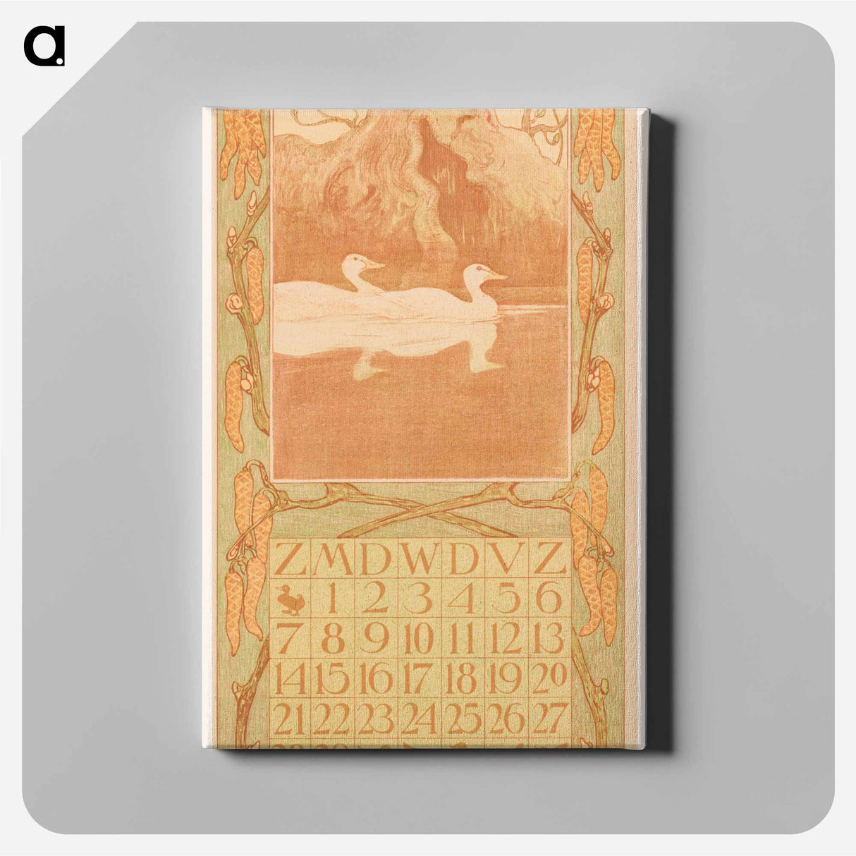 Kalenderblad februari met eenden - テオ ヴァン ホイテマ Canvas.