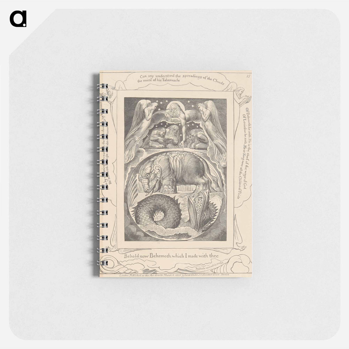 アートメモ帳-Book of Job, Plate 15, Behemoth and Leviathan - ウィリアム ブレイク Memo.