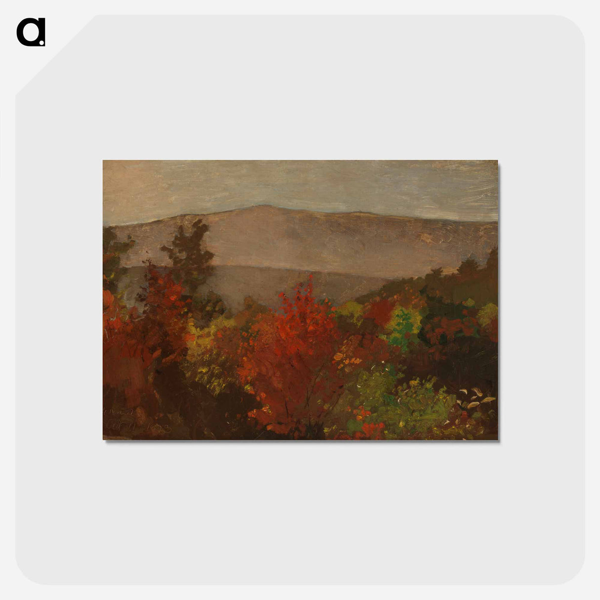 アートポストカード-Autumn Treetops - ウィンスロー ホーマー Postcard.