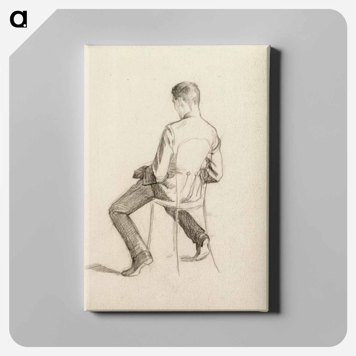 Selin istuva nuorukainen kadetinpuvussa - アルバート エーデルフェルト Canvas.