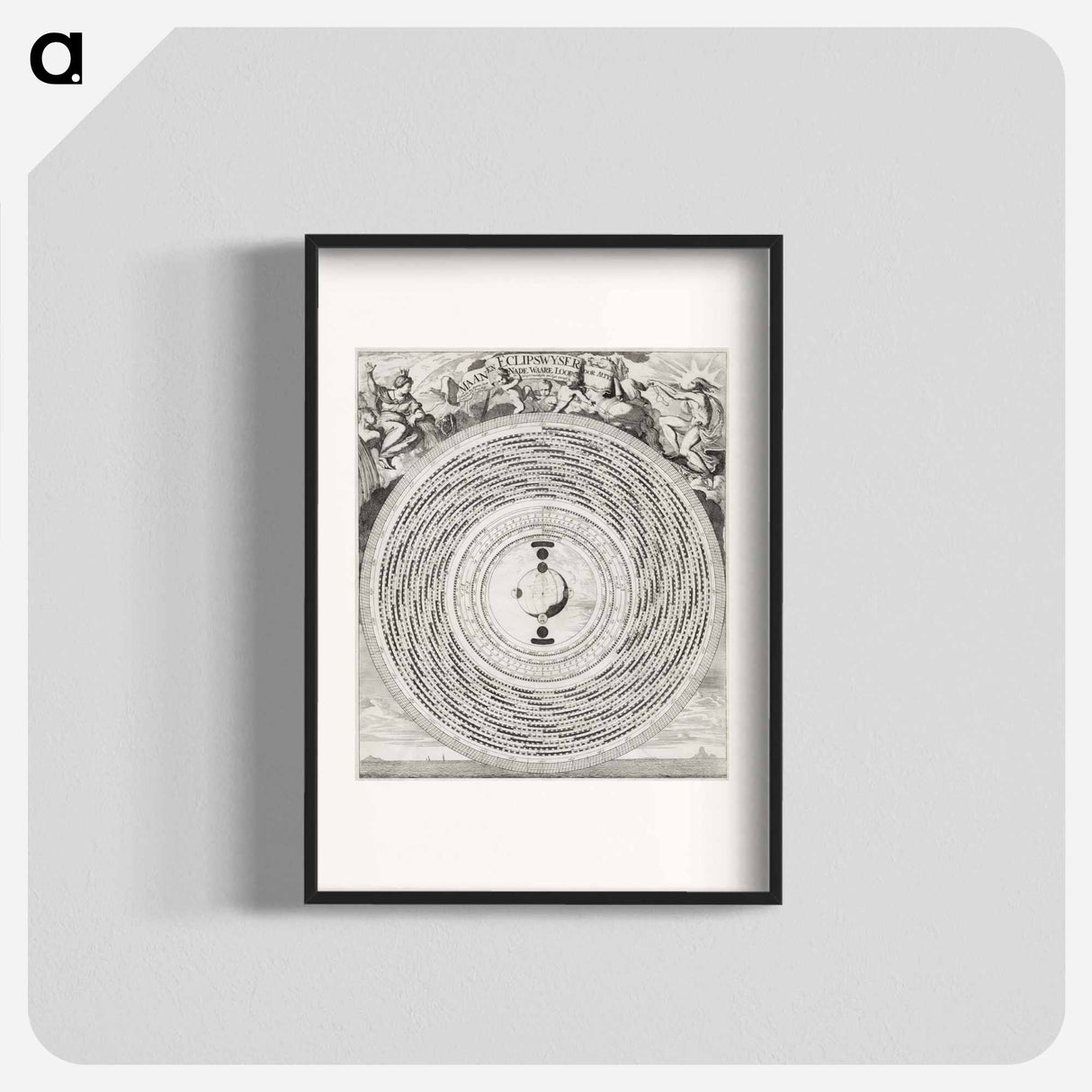 Maan en Eclipswyzer - アンティーク地図 Poster.