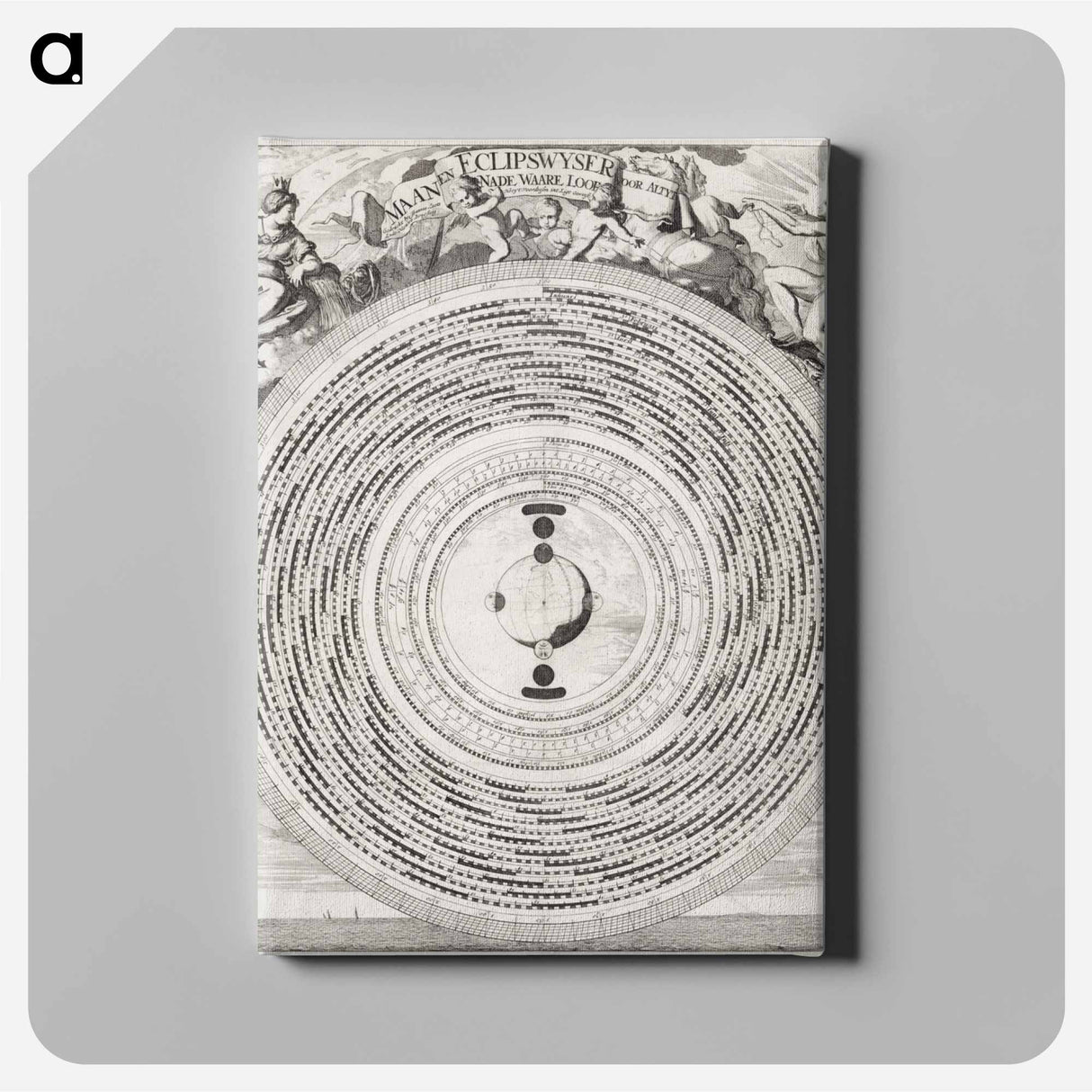 Maan en Eclipswyzer - アンティーク地図 Canvas.