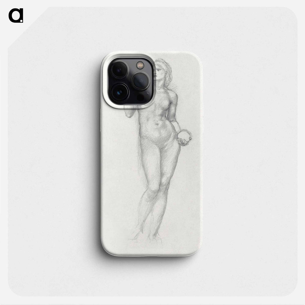 Nude Female Figure with Mirror in Right Hand - エドワード バーン ジョーンズ Phone Case.