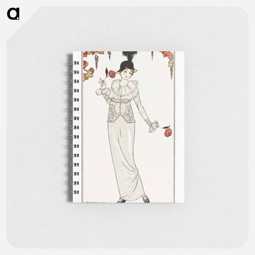 Costumes Parisiens, no. 8: Tailleur de Satin gris de perle. Chapeau de paille noir - ジョルジュ バルビエ Memo.