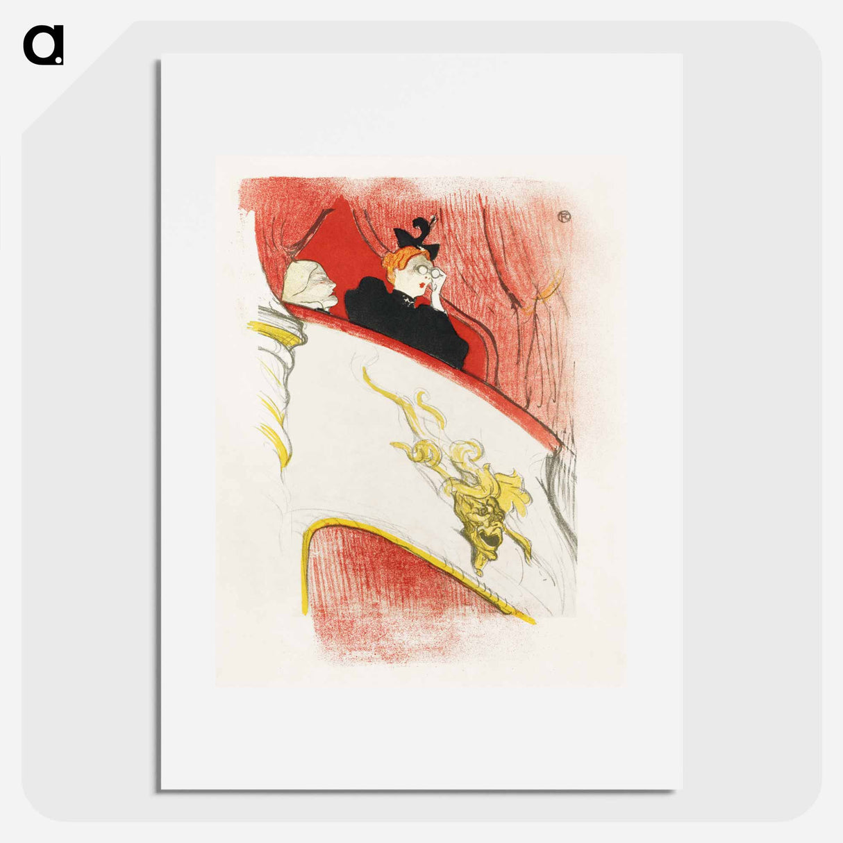 アートポスター-Balcony with a Gilded Grotesque Mask - アンリ ド トゥールーズ ロートレック Poster.