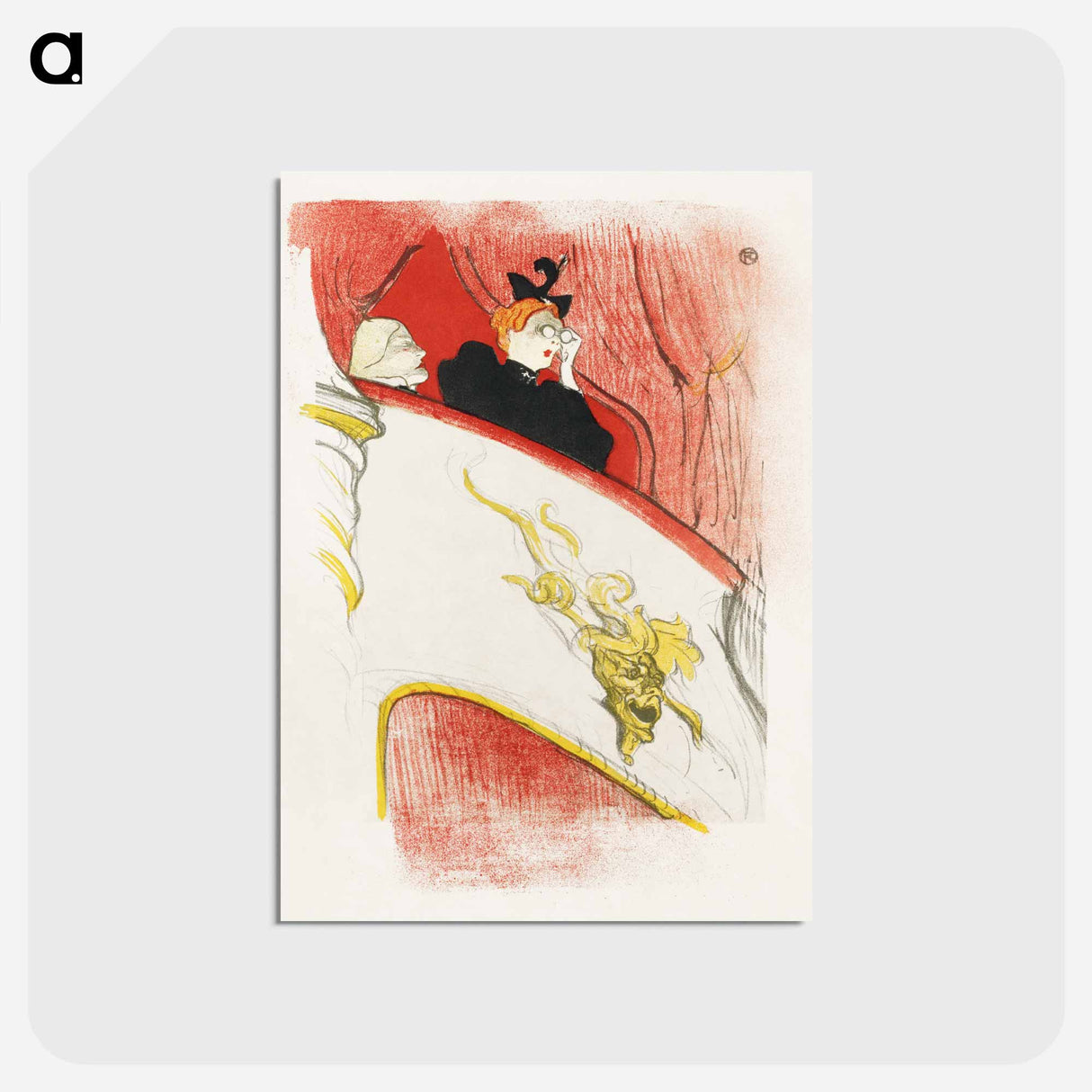アートポストカード-Balcony with a Gilded Grotesque Mask - アンリ ド トゥールーズ ロートレック Postcard.