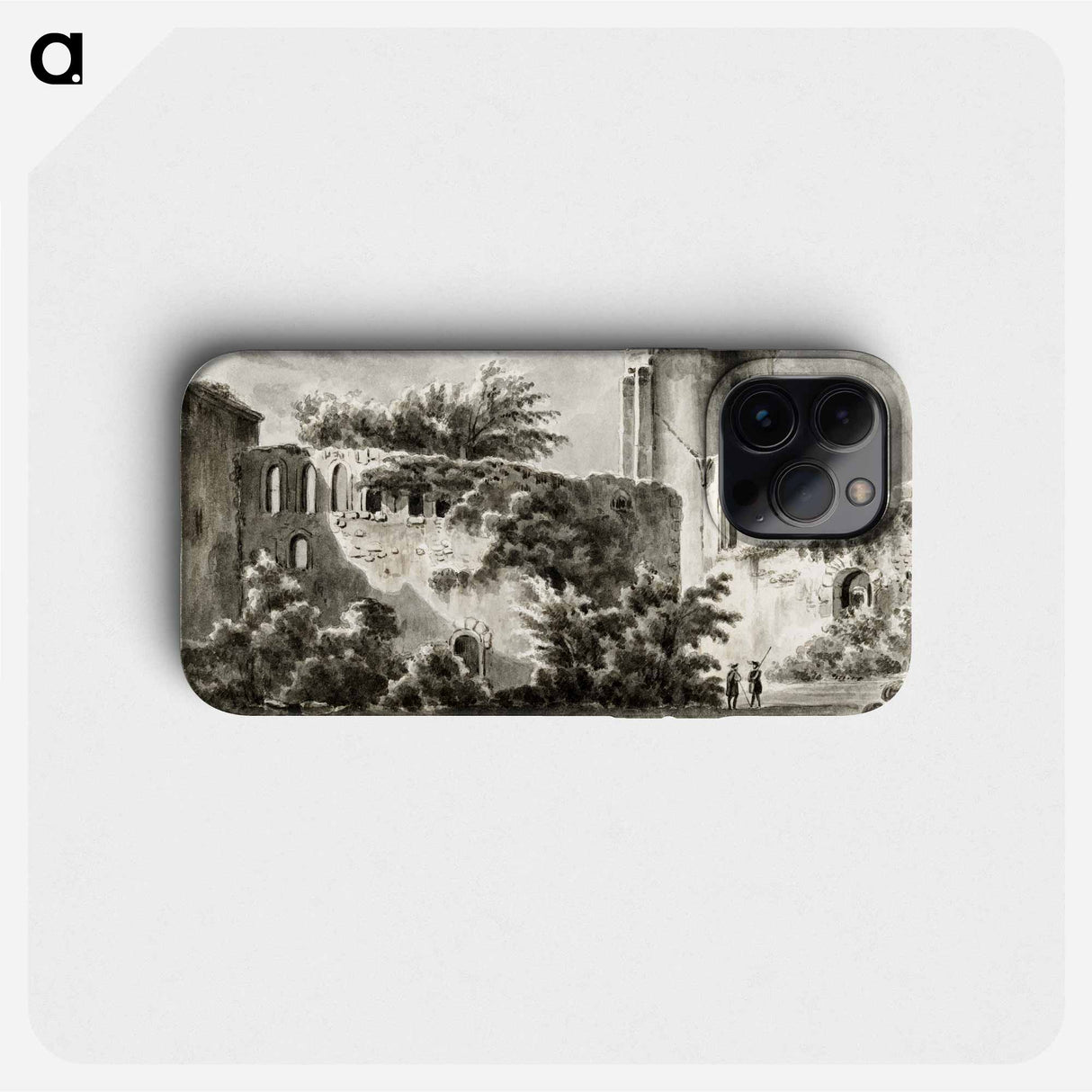 View of the courtyard of Château de Botwel - ジャン ベルナール Phone Case.