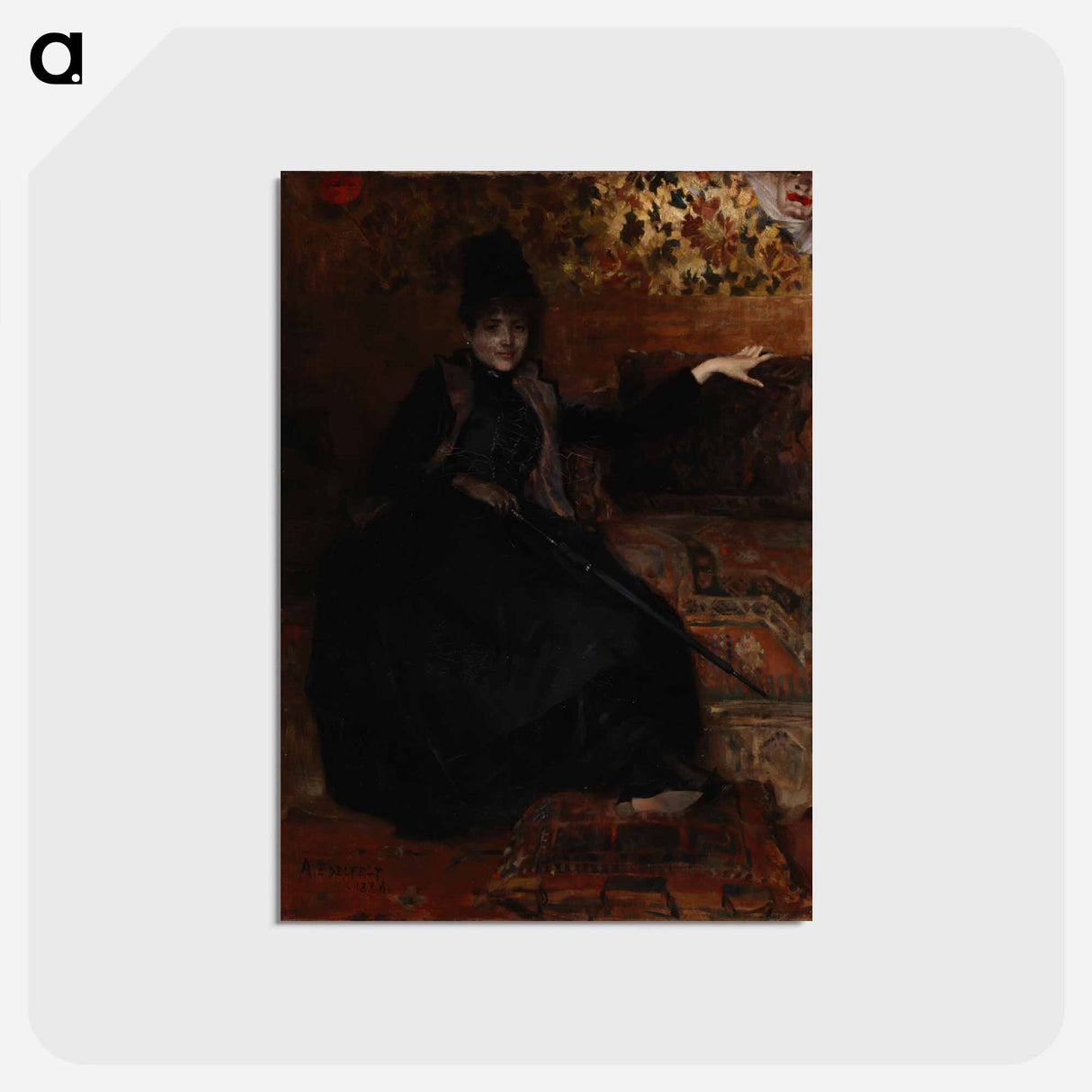 Lady in black, thérèse noire - アルバート エーデルフェルト Postcard.