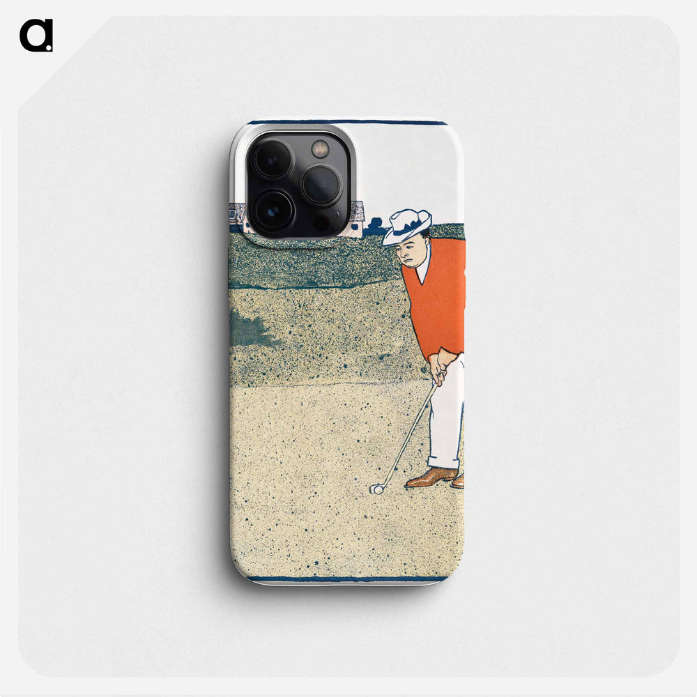 Man playing Golf - Edward Penfield Phone Case.