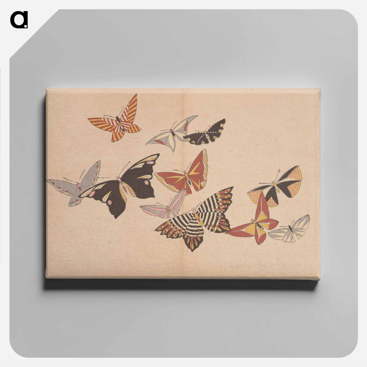 アートパネル-All Kinds of Butterflies, Vol. 1 - 神坂 雪佳 Canvas.