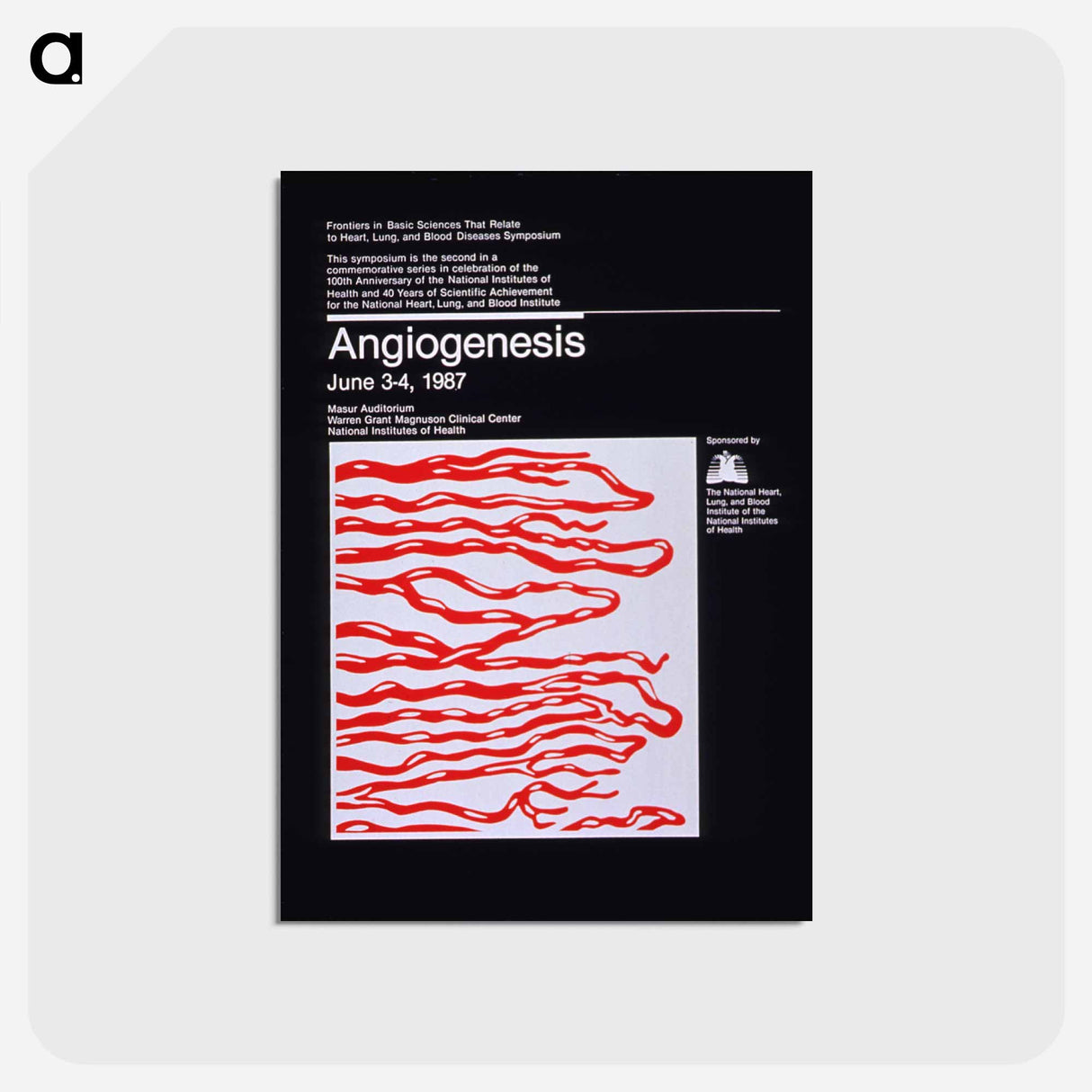 アートポストカード-Angiogenesis: Frontiers in Basic Sciences That Relate to Heart, Lung, and Blood Diseases Symposium
- 国立医学図書館 Postcard.