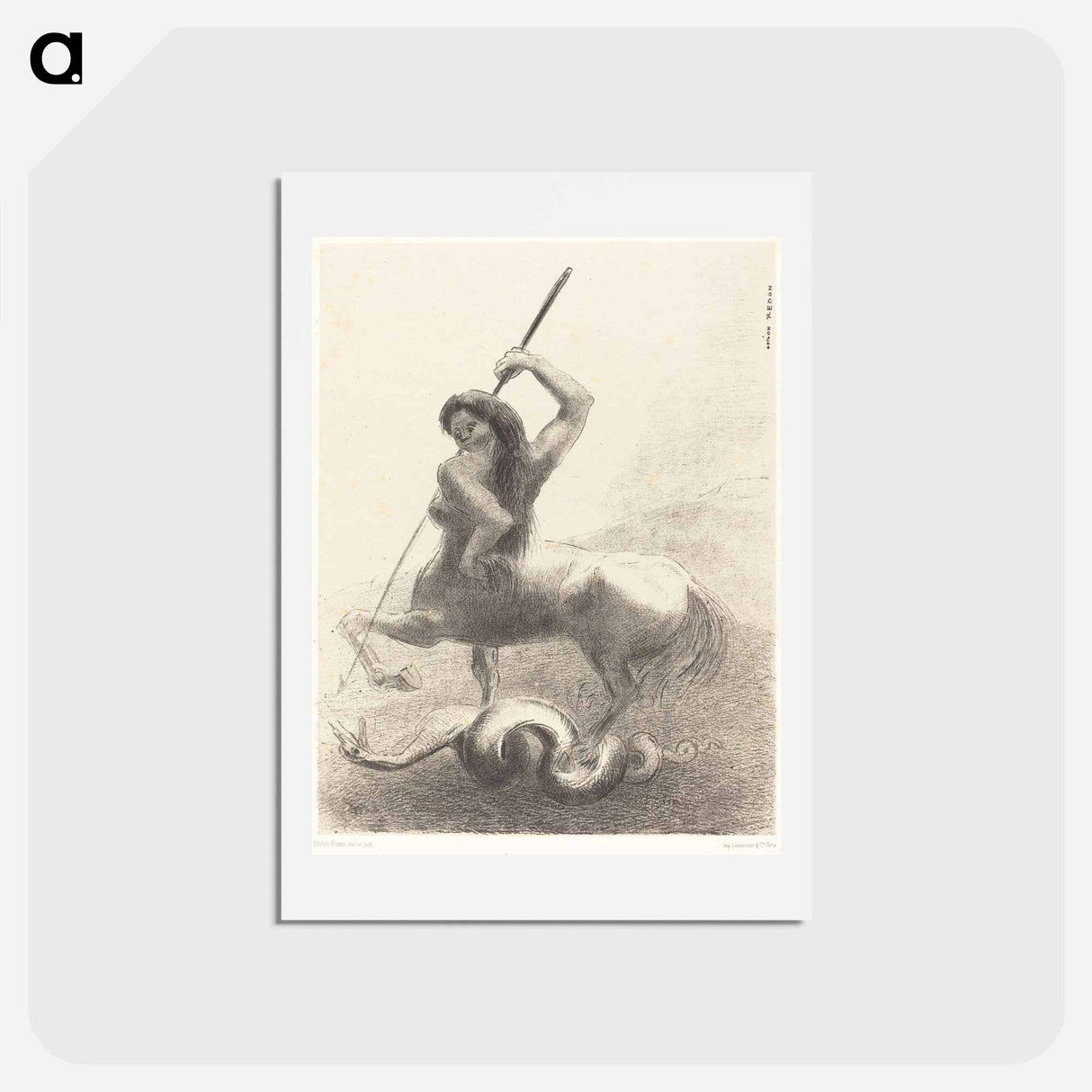 アートポストカード-Il y eut des luttes et des vaines victoires - オディロン ルドン Postcard.
