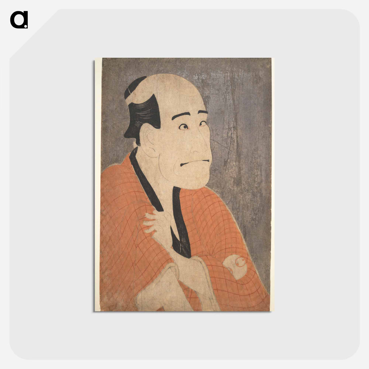 アートポストカード-Arashi Ryūzō I as Ishibe Kinkichi in the Play Hana Ayame Bunroku Soga - 東洲斎 写楽 Postcard.