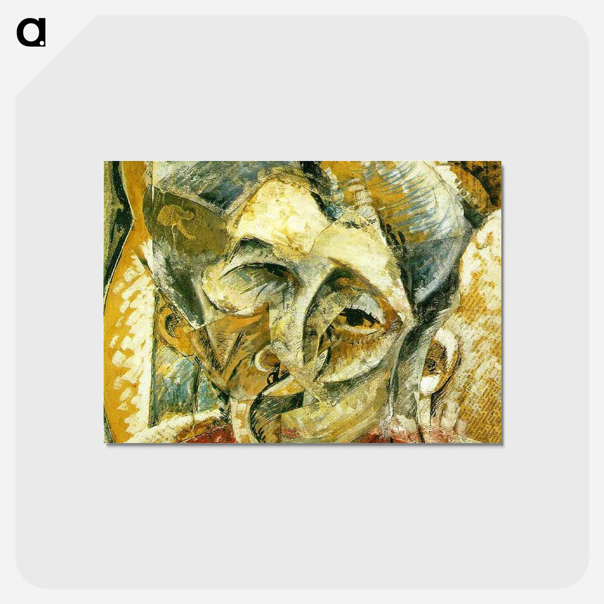 アートポストカード-Dynamism of a Woman's Head - ウンベルト ボッチョーニ Postcard.