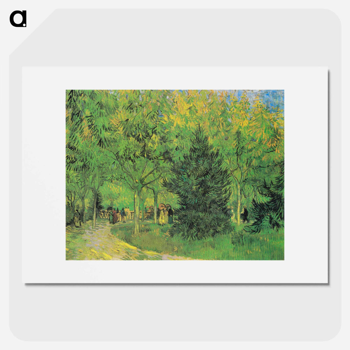 Path in the Park of Arles with Walkers - フィンセント ファン ゴッホ Poster.