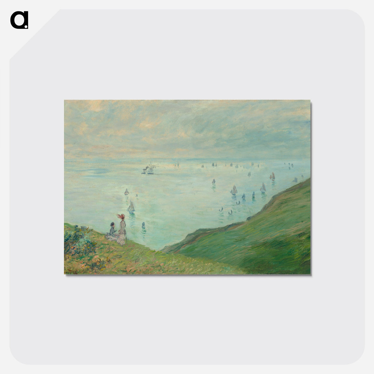Claude Monet's Cliffs at Pourville - クロード モネ Postcard.