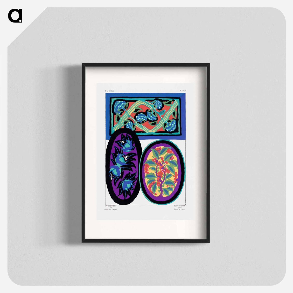 Suggestions pour étoffes et tapis: 60 motifs en couleur - E.A.セギー Poster.