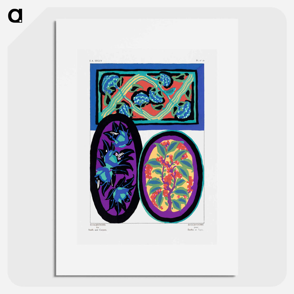Suggestions pour étoffes et tapis: 60 motifs en couleur - E.A.セギー Poster.