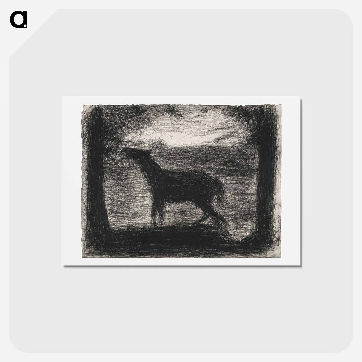 アートポストカード-Foal, Le Poulain - ジョルジュ スーラ Postcard.